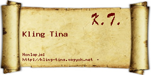 Kling Tina névjegykártya