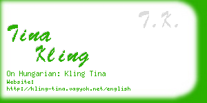 tina kling business card